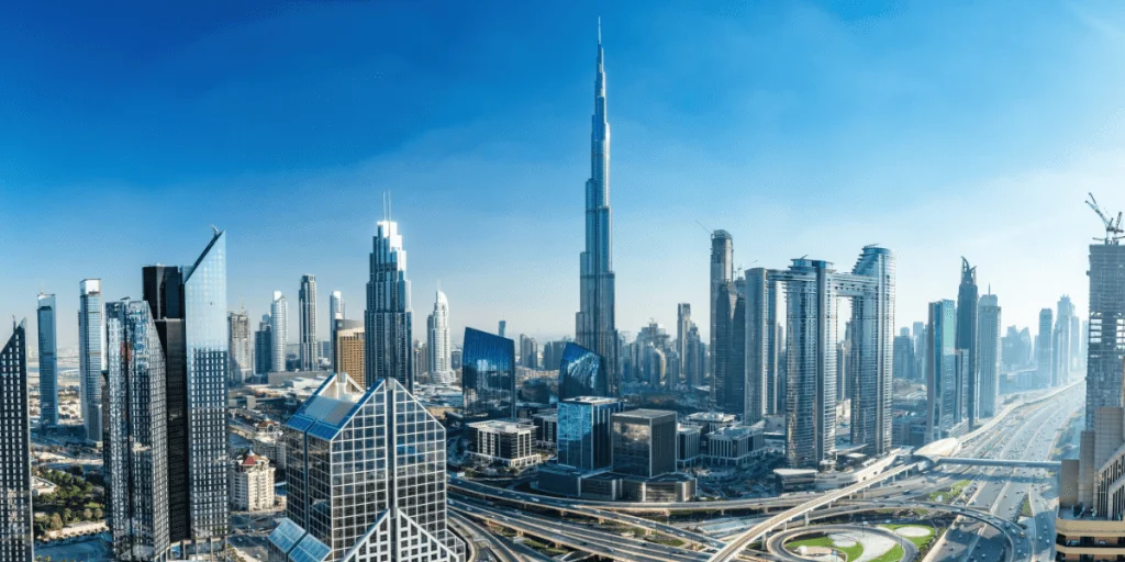 Dubai skyline representing AQARAT property management ERP system